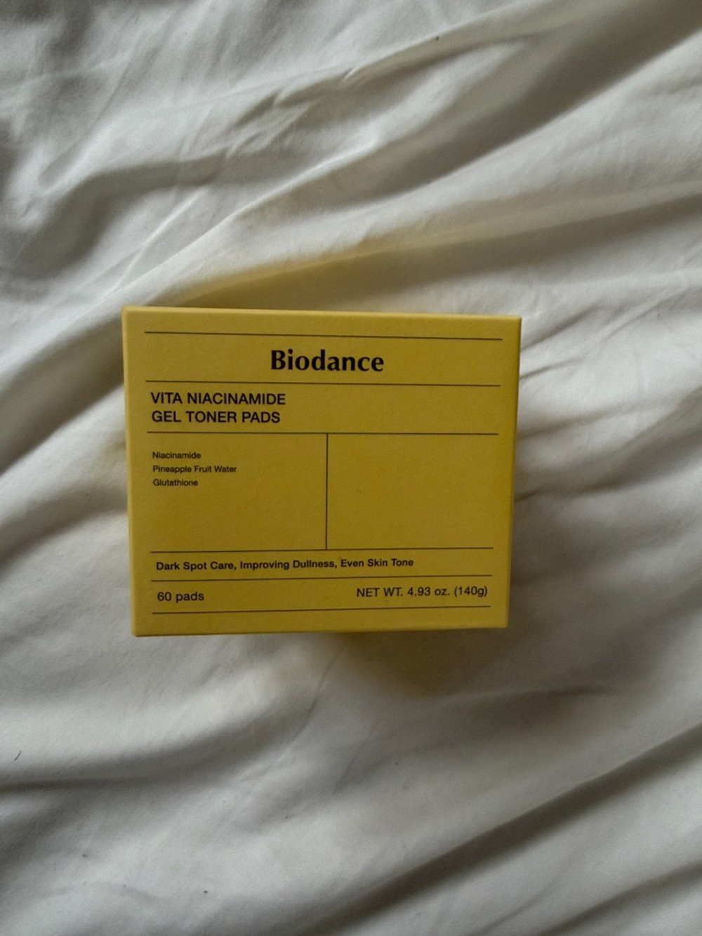 Biodance Vita Niacinamide Gel Toner Pads - Yellow Box